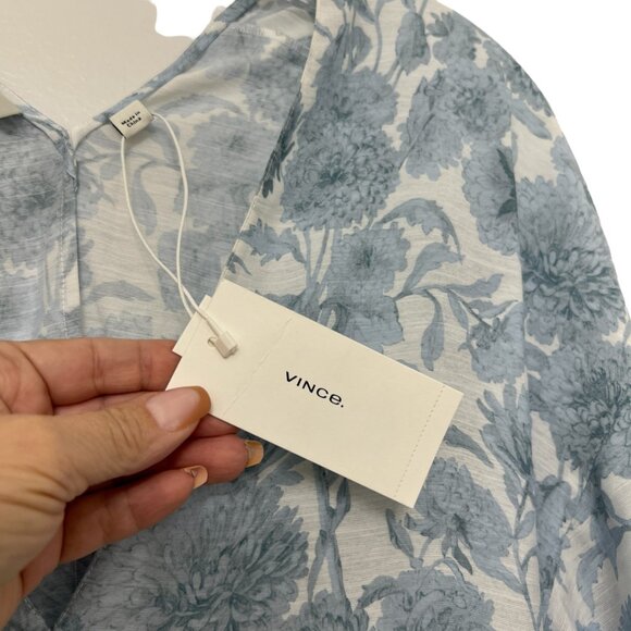 NWT Vince Dahlia floral print V neck high low women's midi dress size M - Picture 8 of 12